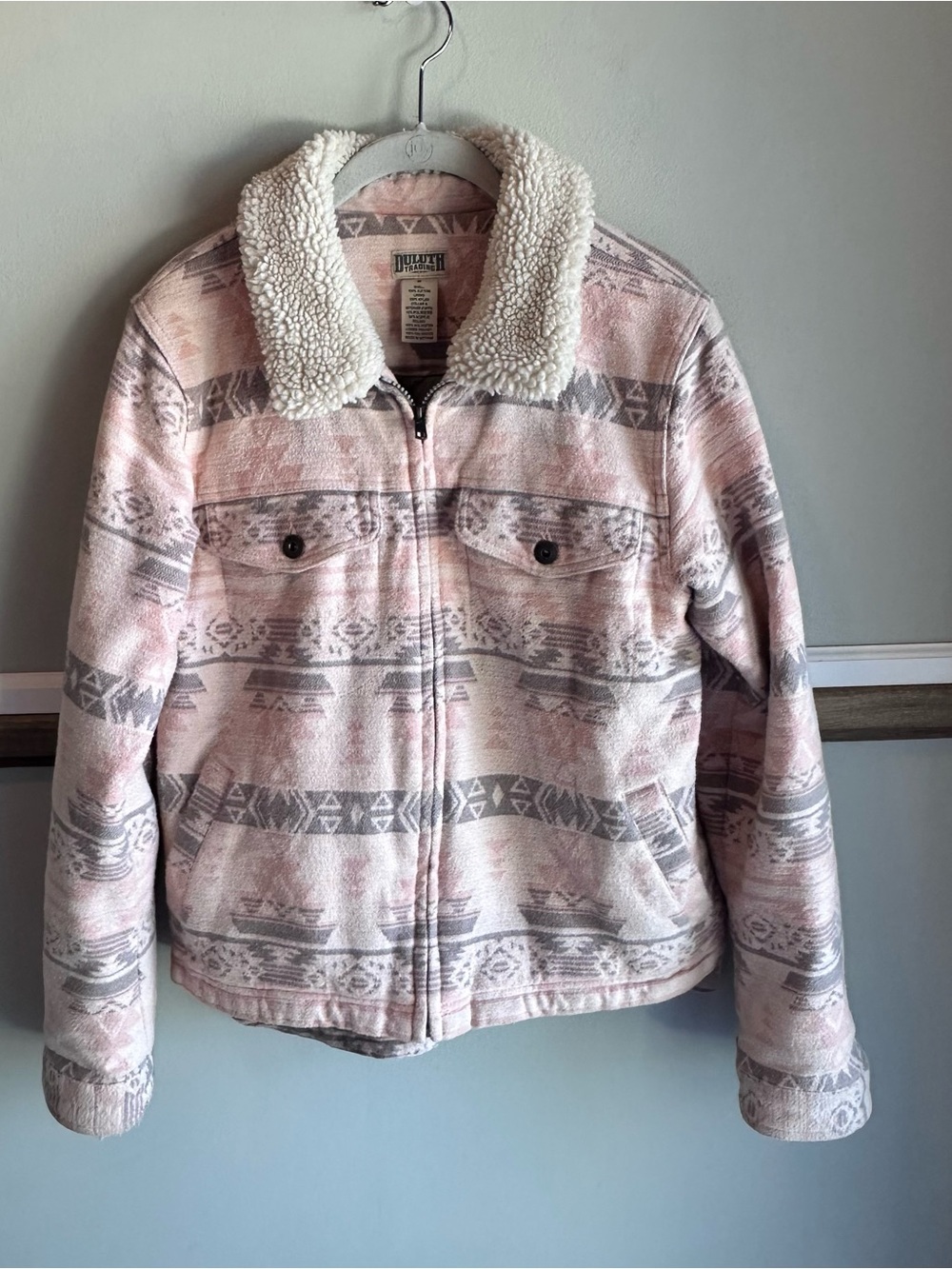 Duluth Trading Sherpa Festijac Pink Aztec Southwest Jacket Shacket